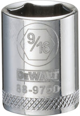 DeWALT DWMT88979OSP Hand Socket, 9/16 in Socket, 3/8 in Drive, 6-Point, Vanadium Steel, Polished Chrome